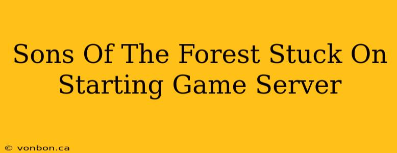 Sons Of The Forest Stuck On Starting Game Server