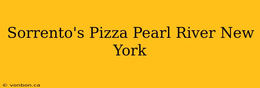 Sorrento's Pizza Pearl River New York