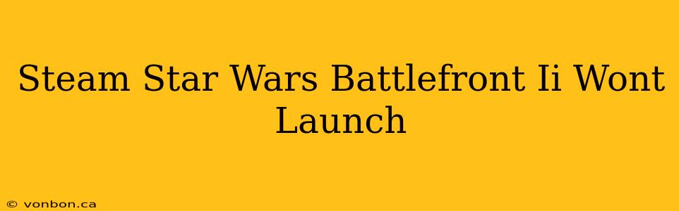 Steam Star Wars Battlefront Ii Wont Launch