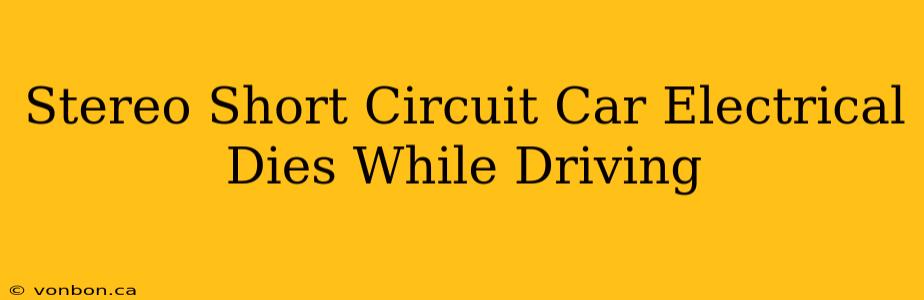 Stereo Short Circuit Car Electrical Dies While Driving