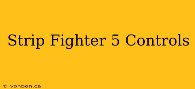 Strip Fighter 5 Controls