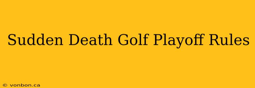 Sudden Death Golf Playoff Rules