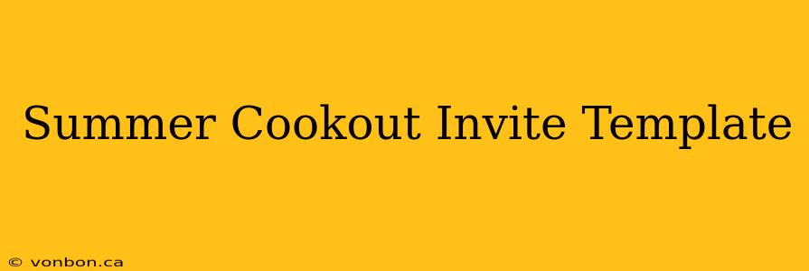 Summer Cookout Invite Template