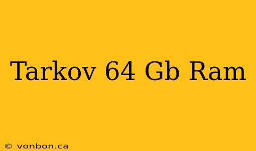 Tarkov 64 Gb Ram