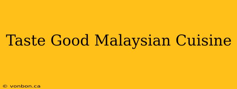 Taste Good Malaysian Cuisine