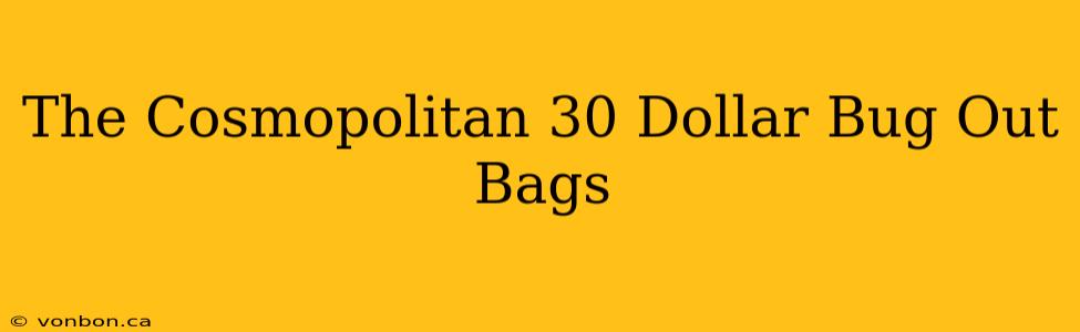 The Cosmopolitan 30 Dollar Bug Out Bags