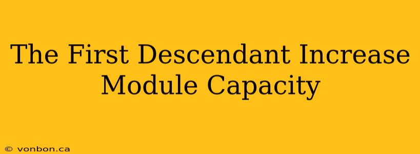 The First Descendant Increase Module Capacity