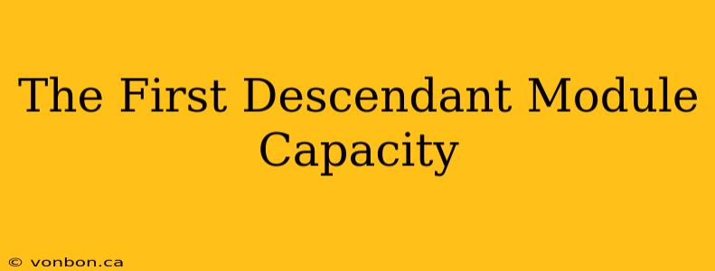 The First Descendant Module Capacity