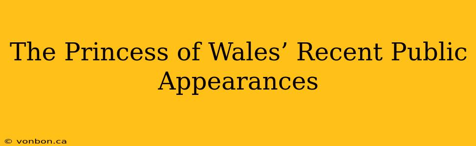 The Princess of Wales’ Recent Public Appearances