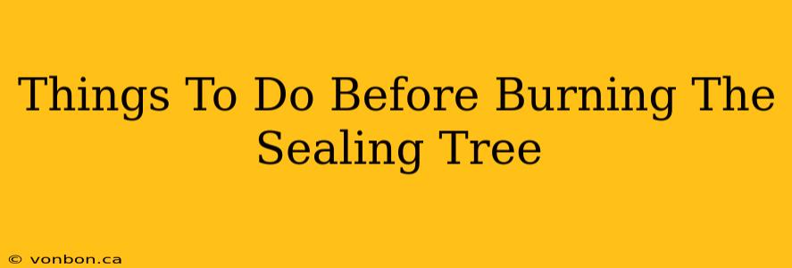 Things To Do Before Burning The Sealing Tree