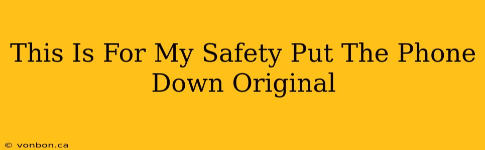 This Is For My Safety Put The Phone Down Original