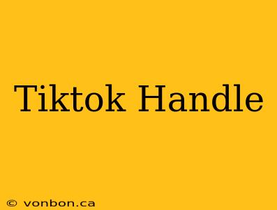 Tiktok Handle