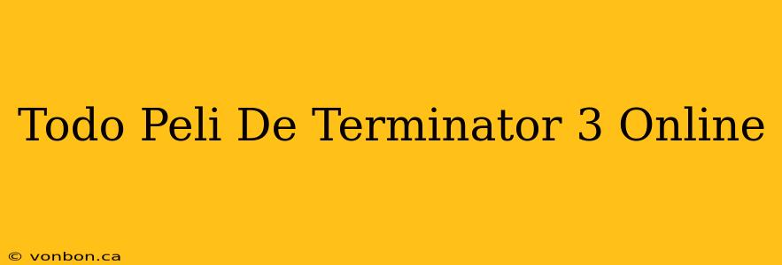 Todo Peli De Terminator 3 Online