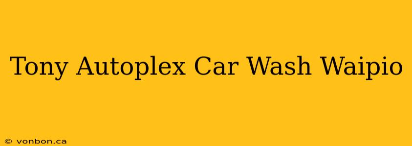 Tony Autoplex Car Wash Waipio