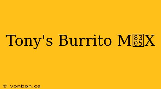 Tony's Burrito M茅X