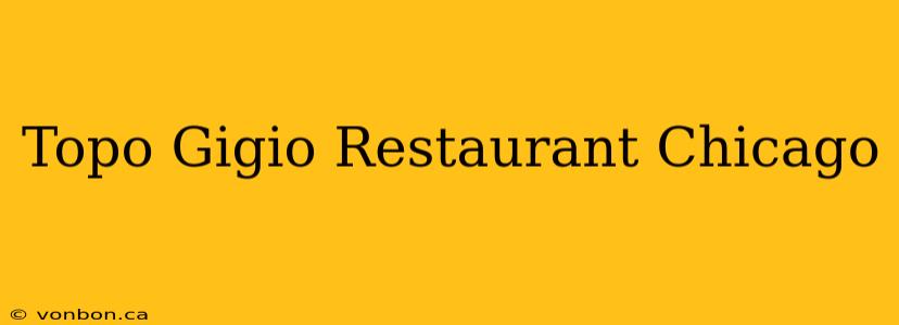 Topo Gigio Restaurant Chicago