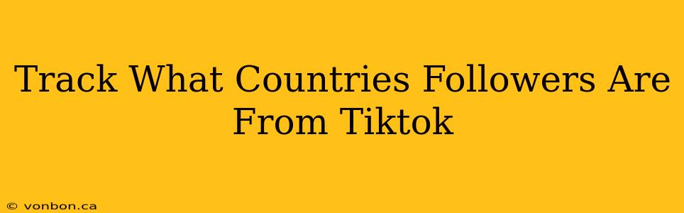 Track What Countries Followers Are From Tiktok