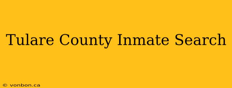 Tulare County Inmate Search