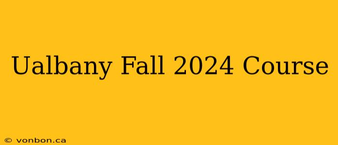 Ualbany Fall 2024 Course