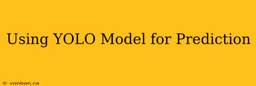 Using YOLO Model for Prediction