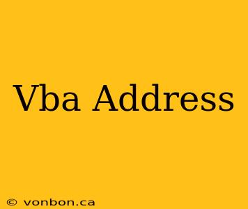 Vba Address