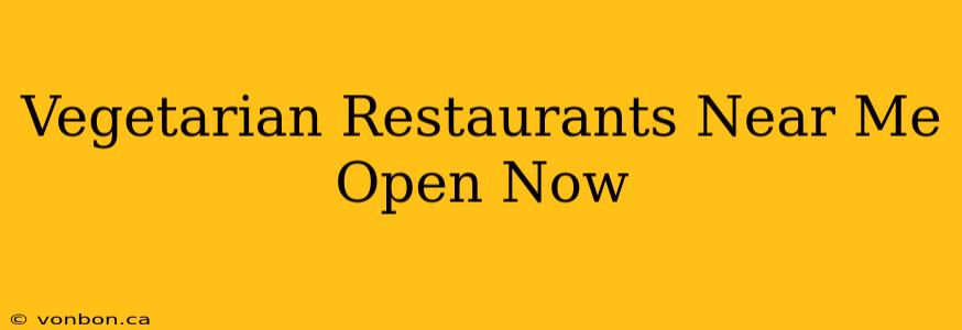 Vegetarian Restaurants Near Me Open Now