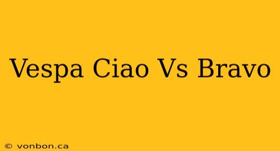 Vespa Ciao Vs Bravo