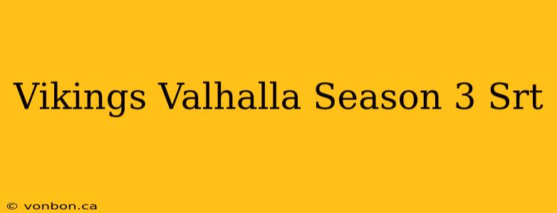 Vikings Valhalla Season 3 Srt