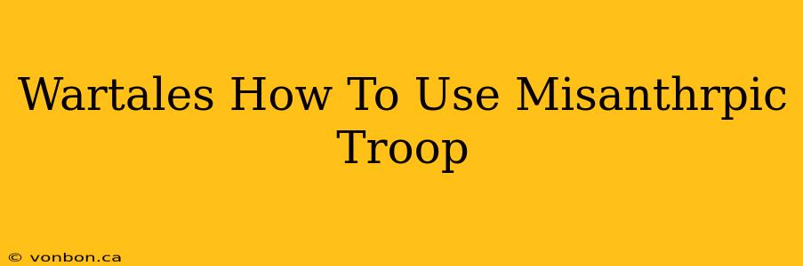 Wartales How To Use Misanthrpic Troop