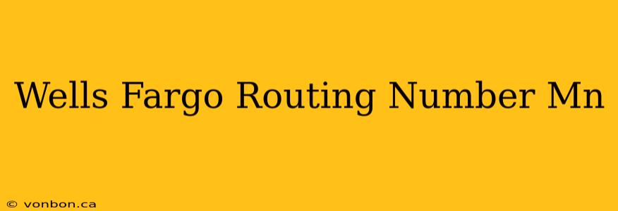 Wells Fargo Routing Number Mn