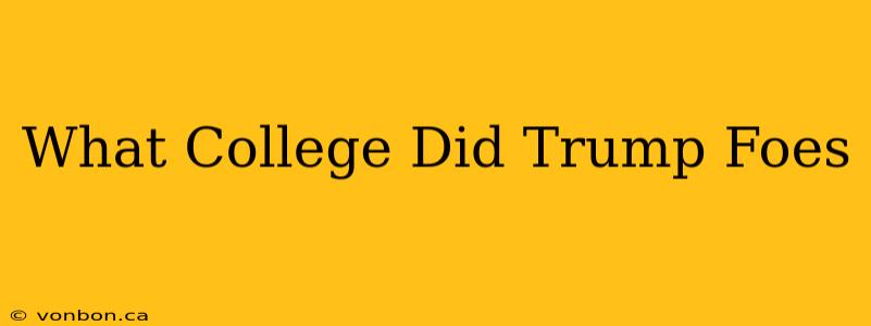 What College Did Trump Foes