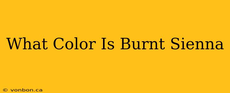 What Color Is Burnt Sienna