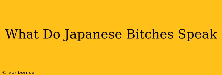 What Do Japanese Bitches Speak