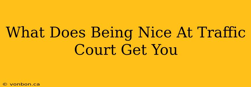 What Does Being Nice At Traffic Court Get You