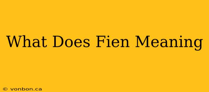 What Does Fien Meaning