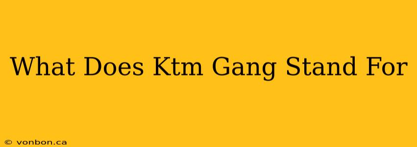 What Does Ktm Gang Stand For