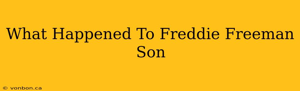 What Happened To Freddie Freeman Son