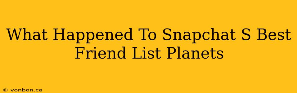 What Happened To Snapchat S Best Friend List Planets