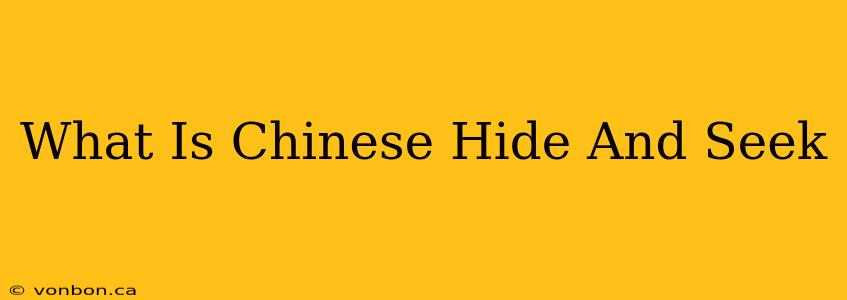 What Is Chinese Hide And Seek