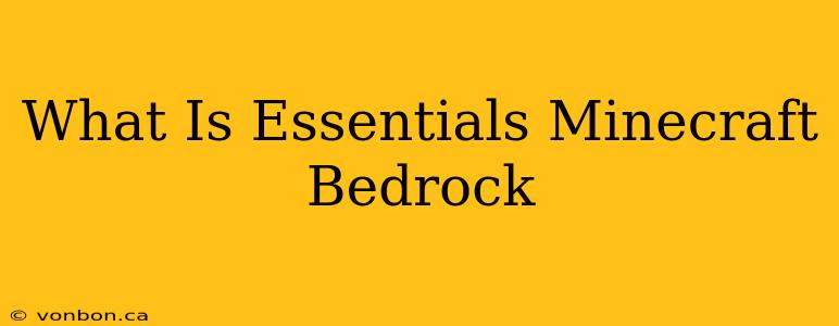 What Is Essentials Minecraft Bedrock