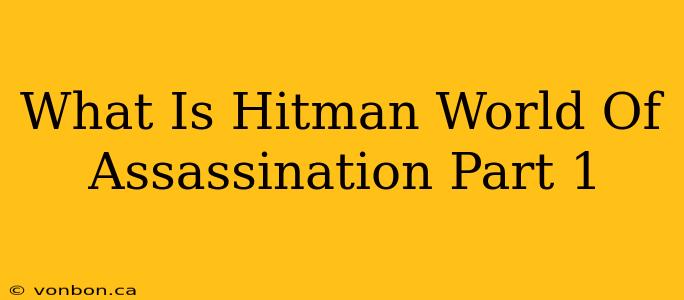 What Is Hitman World Of Assassination Part 1