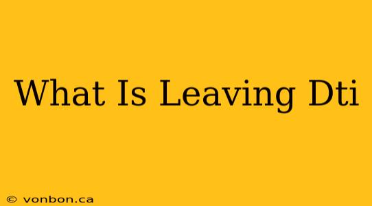 What Is Leaving Dti