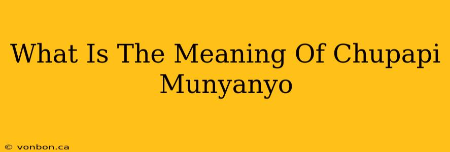 What Is The Meaning Of Chupapi Munyanyo