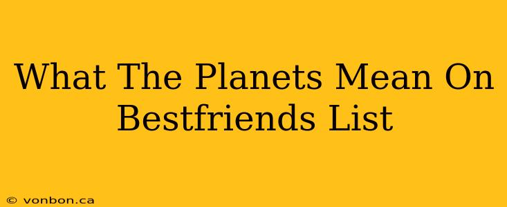 What The Planets Mean On Bestfriends List