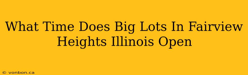 What Time Does Big Lots In Fairview Heights Illinois Open