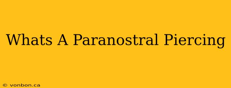 Whats A Paranostral Piercing