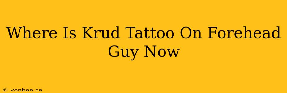 Where Is Krud Tattoo On Forehead Guy Now