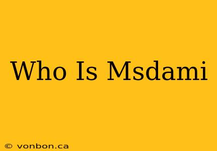 Who Is Msdami