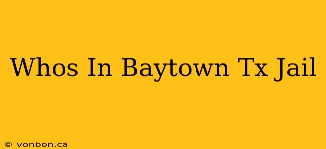 Whos In Baytown Tx Jail