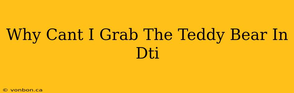 Why Cant I Grab The Teddy Bear In Dti